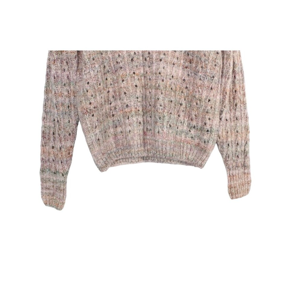Bartolini Beige Pink Knit Crewneck Pullover Sweater Size L - Picture 3 of 9